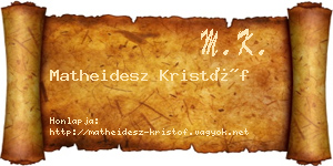 Matheidesz Kristóf névjegykártya