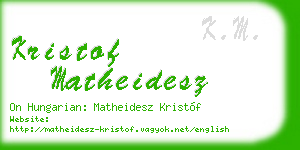 kristof matheidesz business card